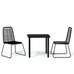 Ensemble à manger de jardin 3 pcs Noir 557512557512