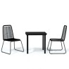 Ensemble à manger de jardin 3 pcs Noir 557512557512