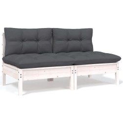 Salon de jardin 5 pcs avec coussins bois de pin massif 557513557513