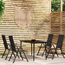 Ensemble à manger de jardin 5 pcs Noir 557517557517