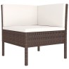 Salon de jardin 6 pcs avec coussins Résine tressée Marron 557518557518