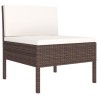Salon de jardin 6 pcs avec coussins Résine tressée Marron 557518557518