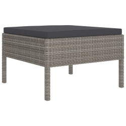 Salon de jardin 7 pcs avec coussins résine tressée gris 557522557522