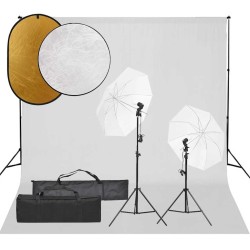 Kit de studio photo avec éclairage toile de fond et réflecteur 557523557523