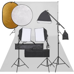 Kit de studio photo avec éclairage toile de fond et réflecteur 557526557526