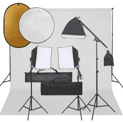 Kit de studio photo avec éclairage toile de fond et réflecteur 557527557527