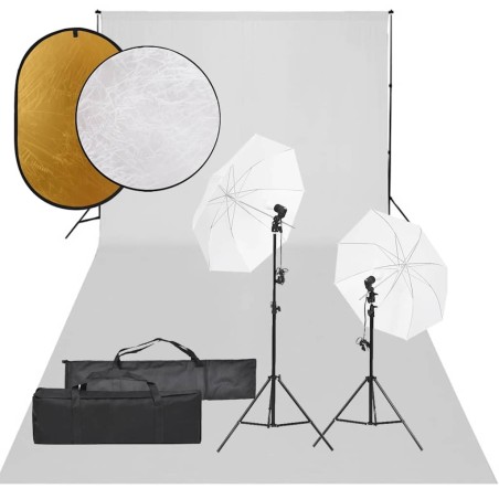Kit de studio photo avec éclairage toile de fond et réflecteur 557529557529