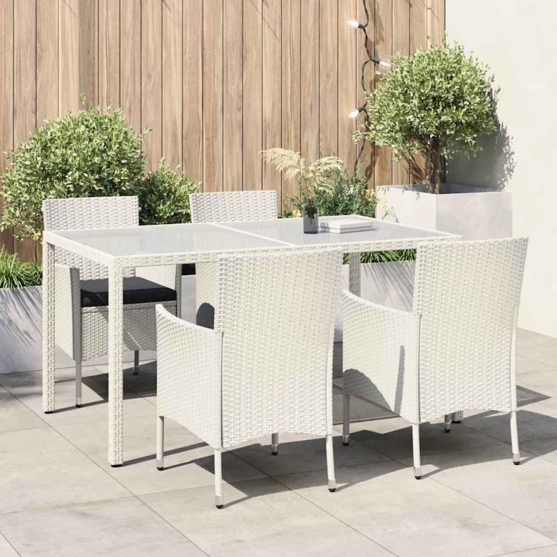 Ensemble à manger d'extérieur 5pcs avec coussins Résine tressée 557532557532