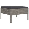 Salon de jardin 6 pcs avec coussins résine tressée gris 557542557542