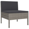 Salon de jardin 6 pcs avec coussins résine tressée gris 557542557542