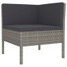 Salon de jardin 6 pcs avec coussins résine tressée gris 557543557543