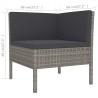 Salon de jardin 6 pcs avec coussins résine tressée gris 557543557543