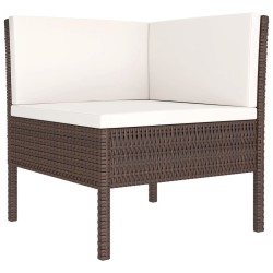 Salon de jardin 7 pcs avec coussins Résine tressée Marron 557545557545