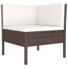 Salon de jardin 7 pcs avec coussins Résine tressée Marron 557545557545