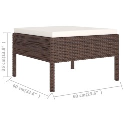 Salon de jardin 7 pcs avec coussins Résine tressée Marron 557545557545