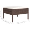 Salon de jardin 7 pcs avec coussins Résine tressée Marron 557545557545