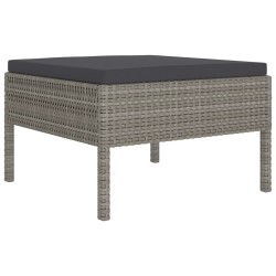 Salon de jardin 7 pcs avec coussins résine tressée gris 557547557547