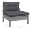 Salon de jardin 6 pcs avec coussins gris bois de pin 557550557550