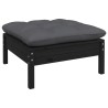Salon de jardin 5 pcs avec coussins Noir Bois de pin 557551557551