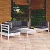 Salon de jardin 5 pcs avec coussins bois de pin massif 557552557552