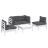 Salon de jardin 5 pcs avec coussins bois de pin massif 557552557552