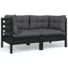 Salon de jardin 5 pcs avec coussins bois de pin massif 557553557553
