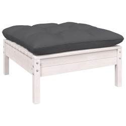 Salon de jardin 6 pcs avec coussins blanc bois de pin 557558557558