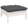 Salon de jardin 6 pcs avec coussins blanc bois de pin 557558557558