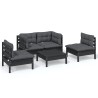 Salon de jardin 5 pcs avec coussins bois de pin massif 557562557562