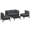 Salon de jardin 5 pcs avec coussins bois de pin massif 557562557562