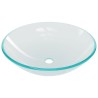 Lavabo de bain avec robinet et drain à poussoir Verre trempé 557565557565