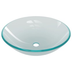 Lavabo de bain avec robinet et drain à poussoir Verre trempé 557566557566