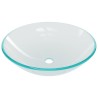 Lavabo de bain avec robinet et drain à poussoir Verre trempé 557570557570
