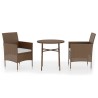 Ensemble à manger de jardin 3pcs Résine tressée Marron 557572557572