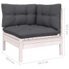 Salon de jardin 4 pcs avec coussins blanc bois de pin 557575557575
