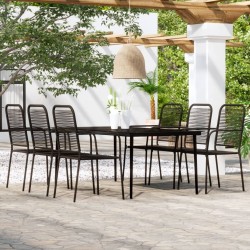Ensemble à manger de jardin 7 pcs Noir 557579557579