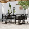Ensemble à manger de jardin 5 pcs Noir 557581557581