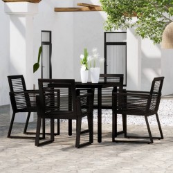 Ensemble à manger de jardin 5 pcs Noir 557583557583