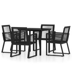 Ensemble à manger de jardin 5 pcs Noir 557583557583