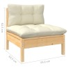 Salon de jardin 6 pcs avec coussins crème bois de pin 557585557585