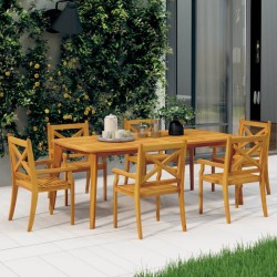 Chaises à manger d'extérieur lot de 6 Bois d'acacia massif 557588557588