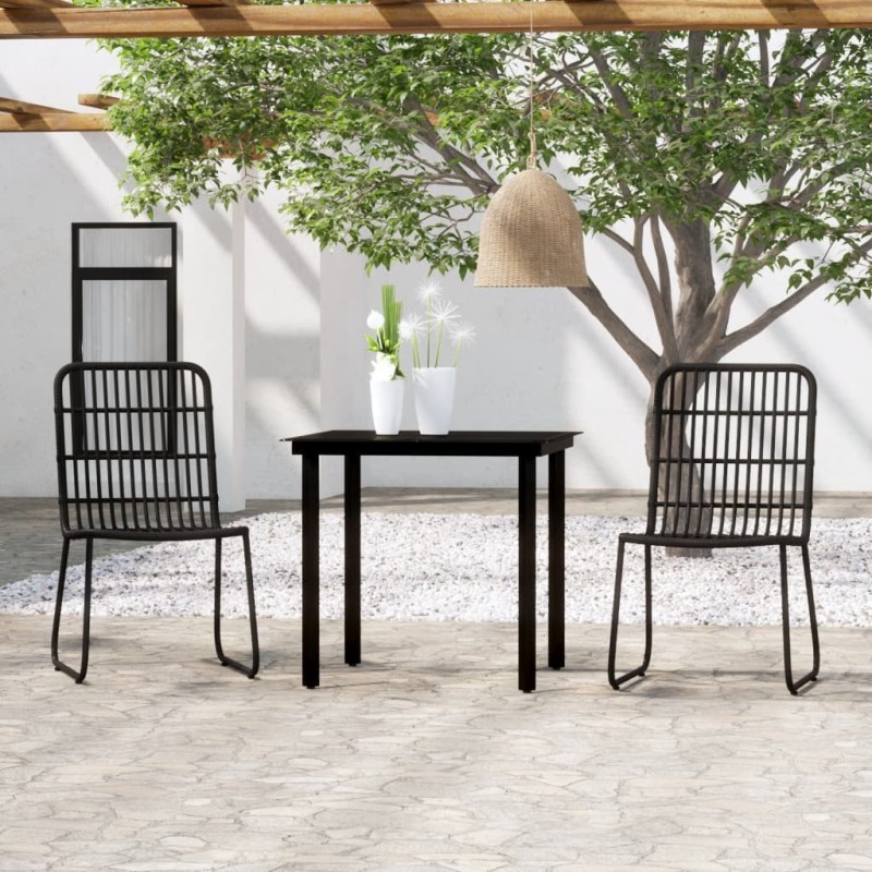 Ensemble à manger de jardin 3 pcs Noir 557591557591