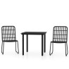 Ensemble à manger de jardin 3 pcs Noir 557591557591