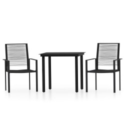 Ensemble à manger de jardin 3 pcs Noir 557592557592