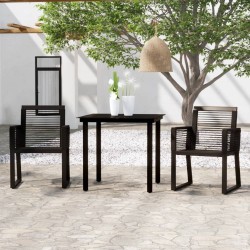 Ensemble à manger de jardin 3 pcs Noir 557593557593