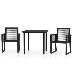 Ensemble à manger de jardin 3 pcs Noir 557593557593