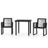Ensemble à manger de jardin 3 pcs Noir 557593557593