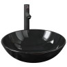 Lavabo de bain avec robinet et drain à poussoir Verre trempé 557594557594