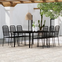 Ensemble à manger de jardin 7 pcs Noir 557596557596