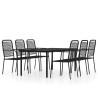 Ensemble à manger de jardin 7 pcs Noir 557596557596